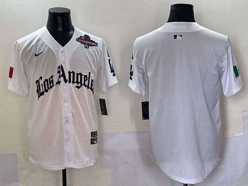 Men Los Angeles Dodgers Blank White Five generations Joint Name 2025 Nike MLB Jersey style 4->los angeles dodgers->MLB Jersey